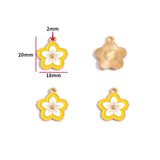 10pcs various styles Enamel Alloy flower Charm Earring Pendant DIY Keychain Necklace Jewelry Accessories W494