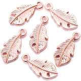50pcs 6 Colors 15x7mm Zinc Alloy Small Feathers Charms DIY earring bracelet Jewelry Findings Jewelry Accessories