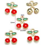 5pcs 20style Red Black Cherry Acrylic Stereo Oil Enamel DIY Charms for Bag Earring Necklace Jewelry Making Handmade Pendant W428