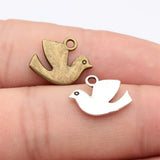 20pcs 12x16mm 2 Colors Antique Bronze Color Antique Silver Color Peace Dove Charms For DIY Jewelry Making