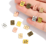 40pcs 6 Colors lucky character tiles Charms For Bracelets Necklace Pendant DIY Handmade Jewelry Making accessories 9*7mm S288