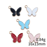 10pcs 16x13mm 5 Colors Butterfly Charms For DIY Jewelry Making