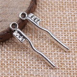 10pcs 29x13mm 2 Colors Antique Bronze Color Antique Silver Color Toothbrush Charms For DIY Jewelry Making