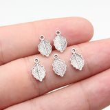 40pcs 10x6.1mm 2 Colors Antique Bronze Color Antique Silver Color Leaf Charms For DIY Jewelry Making