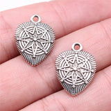 10pcs 15x20mm 2 Colors Antique Bronze Color Antique Silver Color Heart Charms For DIY Jewelry Making