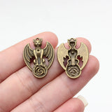 10pcs 27x19mm 2 Colors Antique Bronze Color Antique Silver Color Bat Demon Flower Charms For DIY Jewelry Making