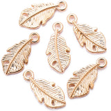 50pcs 6 Colors 15x7mm Zinc Alloy Small Feathers Charms DIY earring bracelet Jewelry Findings Jewelry Accessories