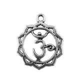 10pcs 22x20mm Antique Silver Color Yoga Om Chakra Charms For DIY Jewelry Making