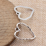 20pcs 26x20mm 3 Colors Antique Bronze Color Antique Silver Color Kc Gold Color Hammer Pattern Hollow Heart Charms
