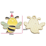 10pcs 20 styles Zinc alloy Metal Enamel bee honeycomb sunflower charm For Bracelet Necklace Key Chain Pendant DIY Jewelry Making