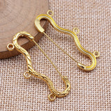 10pcs 46x20mm 3 Colors Brooch Pin Charms Connector Accessories For DIY Jewelry Making Handmade Jewelry Findings