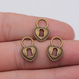 10pcs 12x17mm 2 Colors Antique Bronze Color Antique Silver Color Love Lock Charms For DIY Jewelry Making
