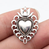 10pcs 29x21mm 2 Colors Antique Silver Color Antique Gold Color Gothic Heart Charms For DIY Jewelry Making