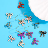 10pcs 18*16/25*19mm 6 colors Enamel Alloy bow Charm Earring Pendant DIY Keychain Necklace Jewelry Accessories W497