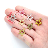 25pcs 7 Color star Charm hollow Pendant DIY Bracelet Necklace Jewelry Handmade Accessories 17*15mm