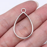 10pcs 33x20x3.7mm 2 Colors Hollow Geometric Glue Frame Series Water Drop Shaped Border Frame Jewelry Making Findings