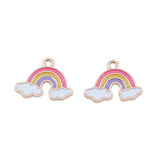 10pcs 19x14mm Kc Gold Color Rainbow Charms For DIY Jewelry Making