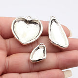 5pcs 35x32mm/41x20mm/26x17mm Antique Silver Color Baroque Style Hammered Pendant For DIY Jewelry Making
