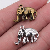 10pcs 20x16x4mm 2 Colors Antique Bronze Color Antique Silver Color Elephant Charms For DIY Jewelry Making