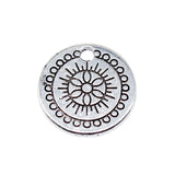20pcs 14x14mm 2 Colors Antique Silver Color Antique Gold Color Pattern Small Round Card Charms For DIY Jewelry Making
