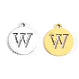 5pcs Stainless Steel Necklace Fashion Gold Color Initial Charms Metal Round A To Z Letters For Women Single Name Jewelry Gifts