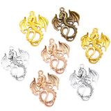10 pcs Antique Sliver Bronze Gold Color Alloy Dragon Charm Fit Bracelets Necklace DIY Jewelry Findings 35*27mm D802