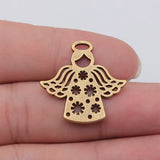 5pcs 28x27mm 6 Colors Flower Angel Charms For DIY Jewelry Making