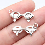 20pcs 23x10mm Antique Silver Color Glasses Charms For DIY Jewelry Making