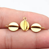 20pcs 13x10x9.2mm Kc Gold Color Rhodium Color Multifaceted Geometric Round Charms For DIY Jewelry Making