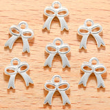 50pcs 6 colours Bow knot Charms for Bracelet Necklace Pendant Jewelry Making Handmade Crafts diy Supplies 9.5*11mm N1172