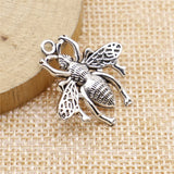 10pcs 24x25mm 2 Colors Antique Bronze Color Antique Silver Color Bee Charms For DIY Jewelry Making