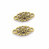 30pcs 4 color Double hole flower Charms linker Pendants DIY Jewelry for Necklace Bracelet Making Accessaries 16*8mm Q109