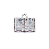 10Pcs/Lot Charms Open Holy Bible Book 15*15mm Tibetan  Silver Color Pendants Antique Jewelry Making DIY Handmade Craft Pendant