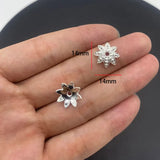 20-40pcs silver Alloy Flower Holder Partition Bead Cap Bead Holder Cap DIY Step Shaking Hairpin Hairpin Crown Accessories V149