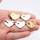 4pcs 26x20mm 5 Colors Hammered Uneven Wave Heart Charms For DIY Jewelry Making