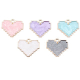 10pcs 15.5x18.6mm 5 Colors Pixel Heart Charms For DIY Jewelry Making