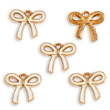10pcs 18*16/25*19mm 6 colors Enamel Alloy bow Charm Earring Pendant DIY Keychain Necklace Jewelry Accessories W497