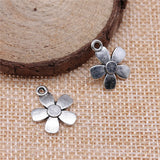 20pcs 17x14mm 2 Colors Antique Bronze Color Antique Silver Color Flowers Charms For DIY Jewelry Making