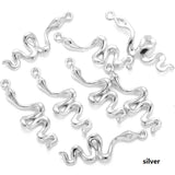 25pcs 28x10mm 7 colors Plated Snake Charms Animals Pendants For Diy Earrings necklace Making Materials Accessories