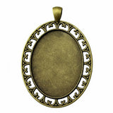 3pcs Fit 30x40mm 2 Colors Oval Side Perforation Style Cameo Cabochon Base Setting For DIY Jewelry Making