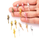 20pcs 7 Color rose Charm for Bracelet Necklace earring Pendant  DIY Handmade Jewelry Accessories 7*24mm Q1165