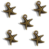 30Pcs 4 Colors Alloy starfish charm For Bracelets Necklaces Pendant Diy Handmade Jewelry Making 16*14mm D702