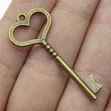 4pcs 19x46mm 2 Colors Antique Bronze Color Antique Silver Color Key Charms For DIY Jewelry Making