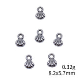 40pcs 8.2x5.7mm 2 Colors Antique Bronze Color Antique Silver Color Shell Charms For DIY Jewelry Making