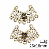 10pcs 26x18mm 2 Colors Flower Porous Earring Connector Pendant For DIY Jewelry Making Handmade Jewelry Craft Findings
