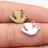 20pcs 12x16mm 2 Colors Antique Bronze Color Antique Silver Color Peace Dove Charms For DIY Jewelry Making