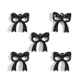 5-Piece Alloy Black Spray-Painted Bow Charm Pendants for DIY Jewelry Making Handmade Necklaces Earrings Accessories W597