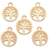 30pcs 5 colors Round tree of life Charms for Earrings necklaces Metal Pendants DIY Jewelry Making Accessories 19*15mm Q257