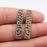 10pcs 35x6.7mm 2 Colors Antique Bronze Color Antique Copper Color Hammered Strip Charms For DIY Jewelry Making