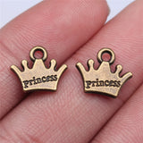 20pcs 11x13mm 2 Colors Antique Bronze Color Antique Silver Color Princess Crown Charms For DIY Jewelry Making